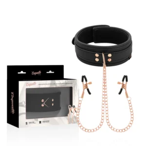 Coquette Chic Desire Fantasy naszyjnik z zaciskami, neopren, łańcuszki