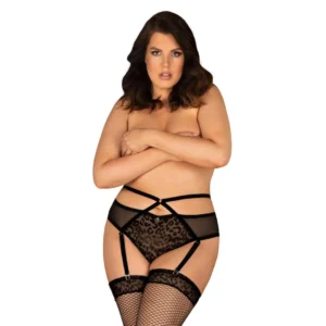 Obsessive Jagueria Pas do Pończoch 4XL/5XL Animal Print Plus Size
