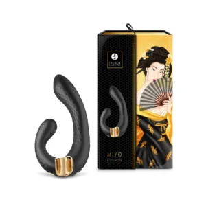 Shunga Miyo Black - dwusilnikowy model silikonowy z elastycznym trzonem