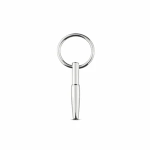 EasyToys Metalowy Korek Intymny Hollow Plug z Uchem 75 mm Srebrny