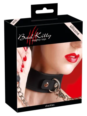 Bad Kitty Obroża silikonowa czarna z metalowym zapięciem 63 cm
