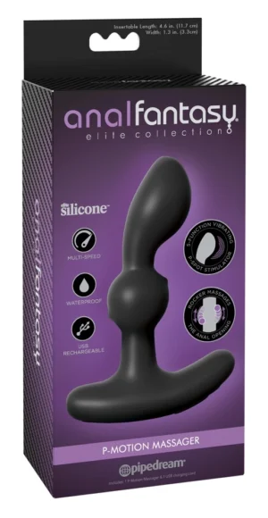 Anal Fantasy Elite P-Motion Massager czarny, elastyczny, silikonowy