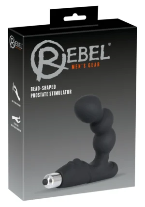 Rebel Zakrzywiony stymulator prostaty kulisty czarny silikonowy 14 cm