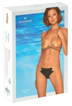 Obsessive Goldivia Bikini Złoty Top Czarny Doł M Komfortowy Kroj