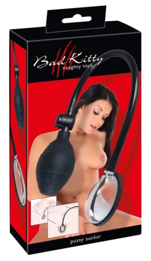 Bad Kitty - Pompka prożniowa ręczna z anatomiczną przyssawką, silikon