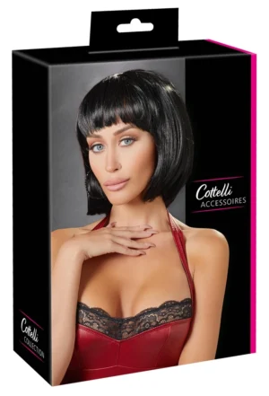 Cottelli Accessories peruka bob czarna regulowana 28 cm